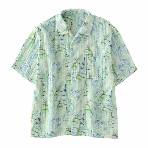 クレープガーゼ メンズアロハシャツ