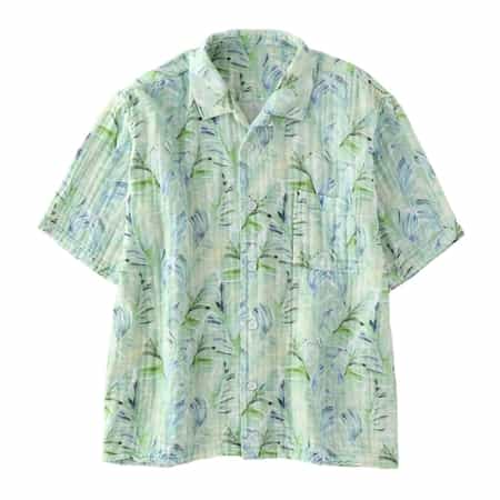 クレープガーゼ メンズアロハシャツ