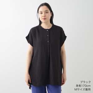 クレープガーゼ チュニックブラウス