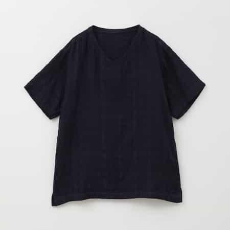 【値下げ】マシュマロガーゼ シースルーチェックTシャツ ユニセックス