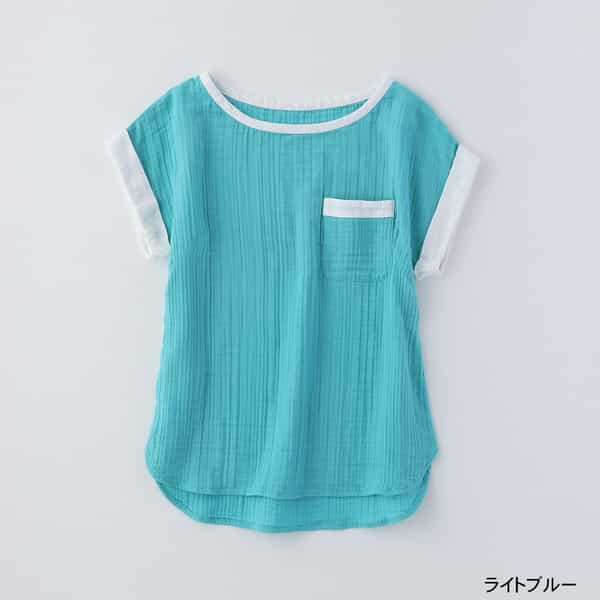 クレープガーゼポケット付きＴシャツ