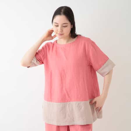 UCHINO (SALE)UCHINO マシュマロガーゼ ギャザーブラウス
