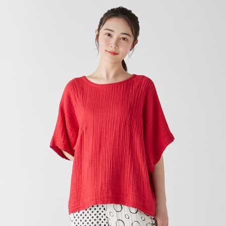 クレープガーゼベーシッククロップドパンツ（RBS15907）-UCHINO