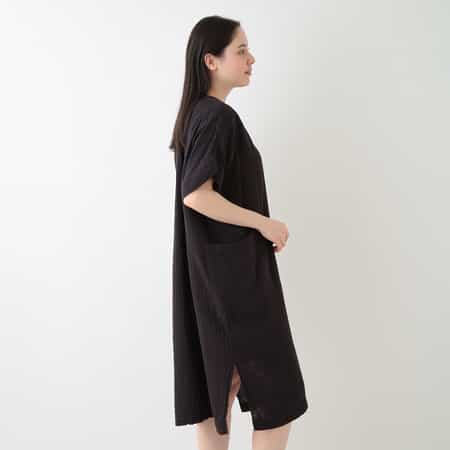 クレープガーゼ パッチポケットワンピース ブラック Lサイズ 4905296079692cl_05?$VS_1500$