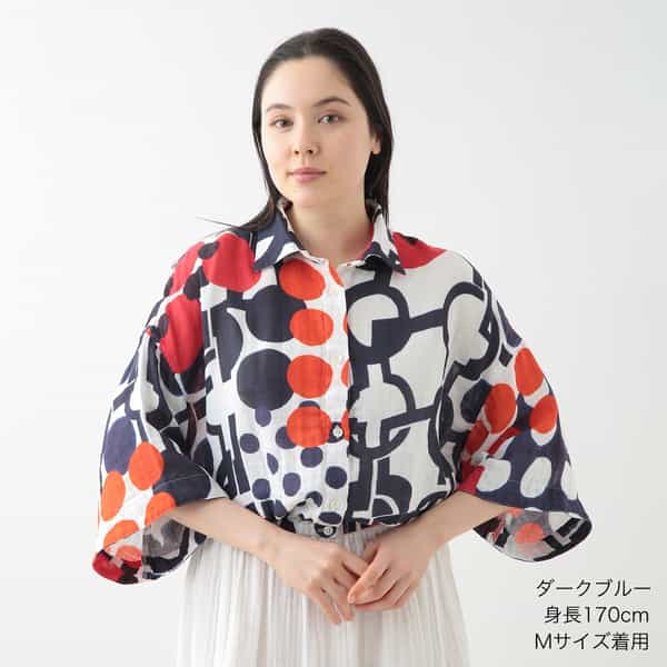 クレープガーゼ コラージュドットブラウスOA（RTS19118）-UCHINO relax-women（ウィメンズ）-UCHINO Online  Shop