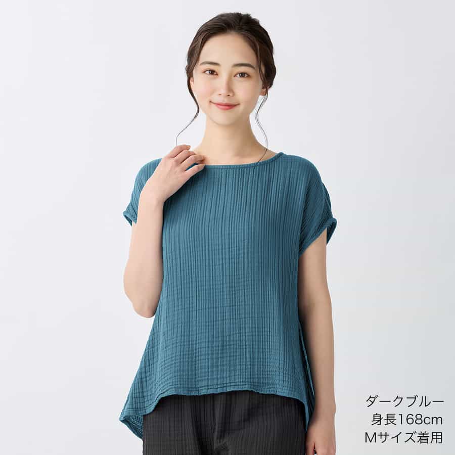 【2026年春夏新色追加】クレープガーゼフレンチスリーブプルオーバー