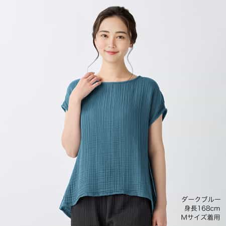 【2026年春夏新色追加】クレープガーゼフレンチスリーブプルオーバー