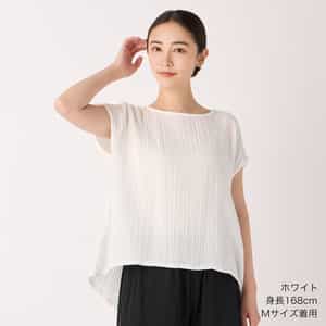 クレープガーゼフレンチスリーブプルオーバー