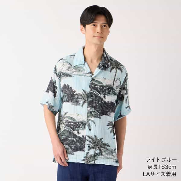 クレープガーゼサウザンアイランドシャツ（RTS21161）-UCHINO