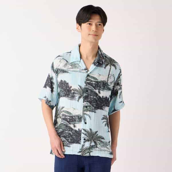 クレープガーゼサウザンアイランドシャツ