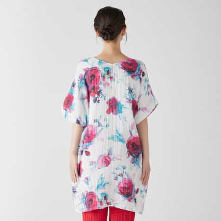 【新作入荷!!】  クレープガーゼローズチュニック（RTS21908）-UCHINO-women ルームウェア・パジャマ