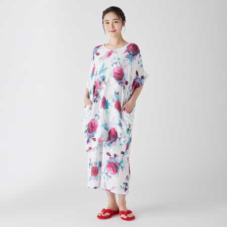 クレープガーゼローズチュニック（RTS21908）-UCHINO-women
