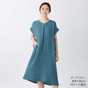 【2026年春夏新色追加】クレープガーゼフロントタックワンピース