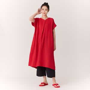 クレープガーゼフロントタックワンピース（RTS27162）-UCHINO