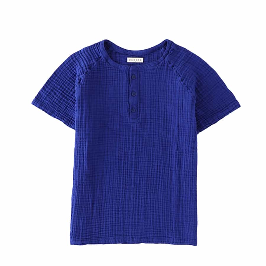 クレープガーゼメンズヘンリーネックTシャツ（RTS78494