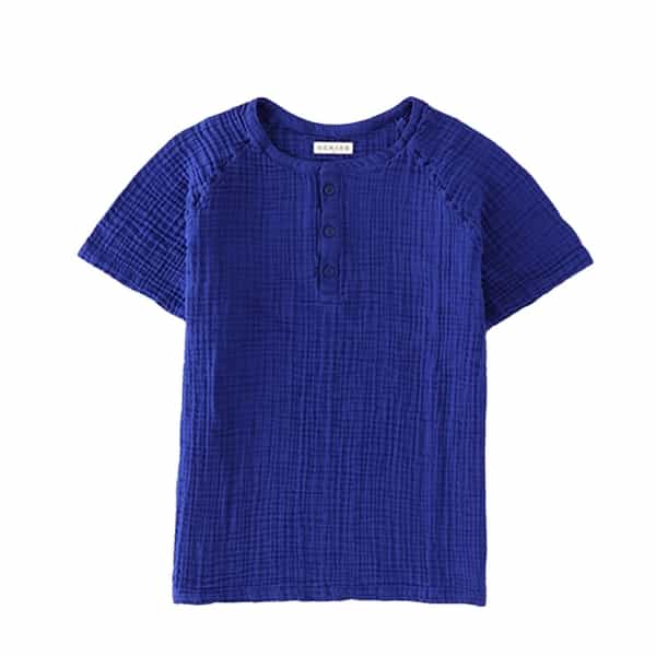 クレープガーゼメンズヘンリーネックＴシャツ