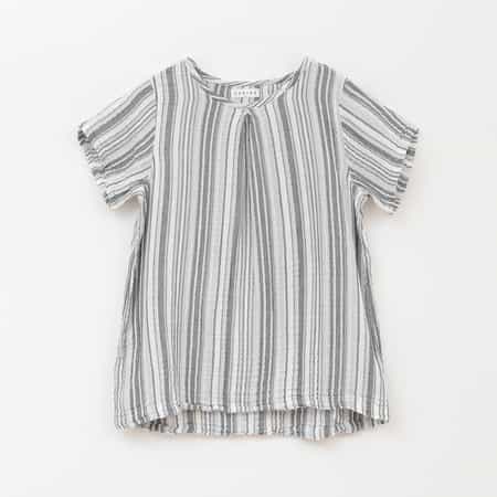 クレープガーゼ　ランダムストライプ レディスプルオーバー