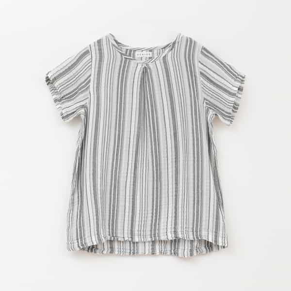 クレープガーゼ　ランダムストライプ レディスプルオーバー