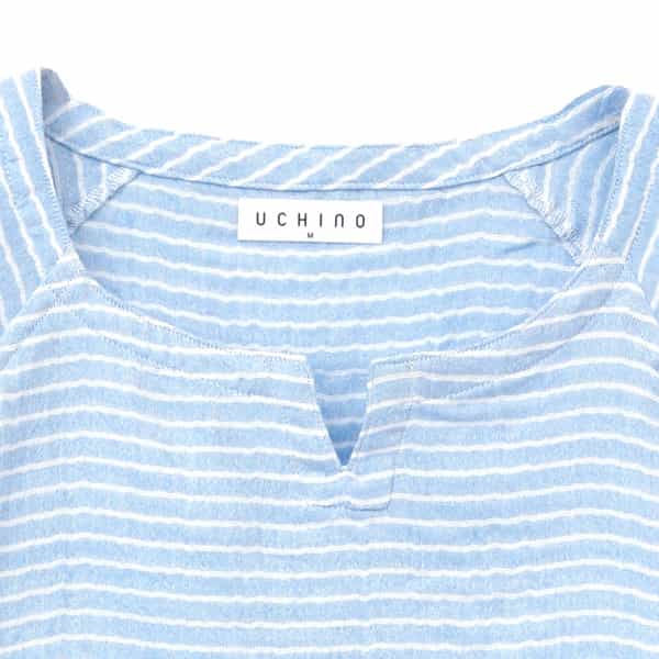 マシュマロガーゼ　ボーダーメンズＴシャツ