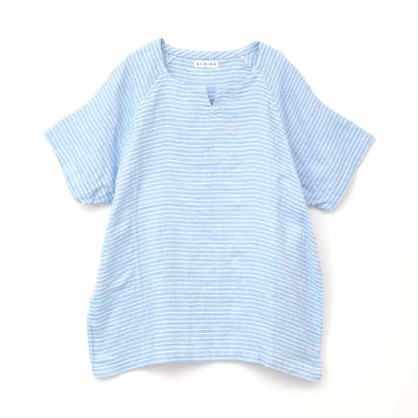 マシュマロガーゼ　ボーダーメンズＴシャツ