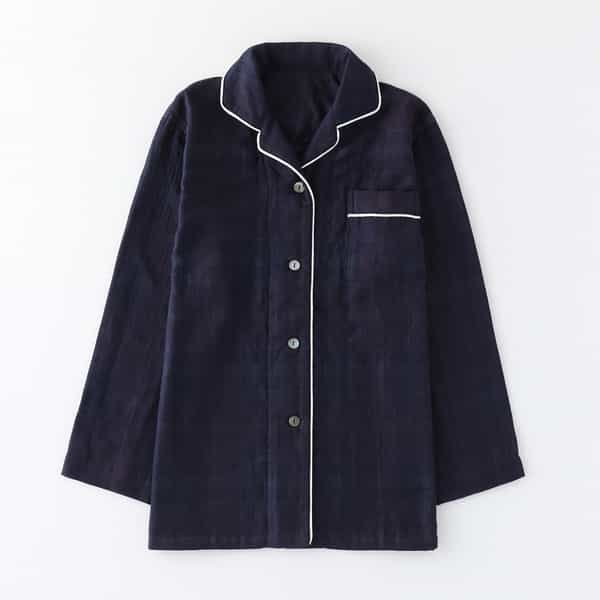 マシュマロガーゼ シースルーチェックレディスパジャマシャツ 上下別売