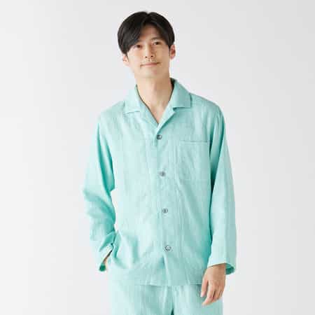 【値下げ】マシュマロガーゼメンズパジャマシャツ 上下別売