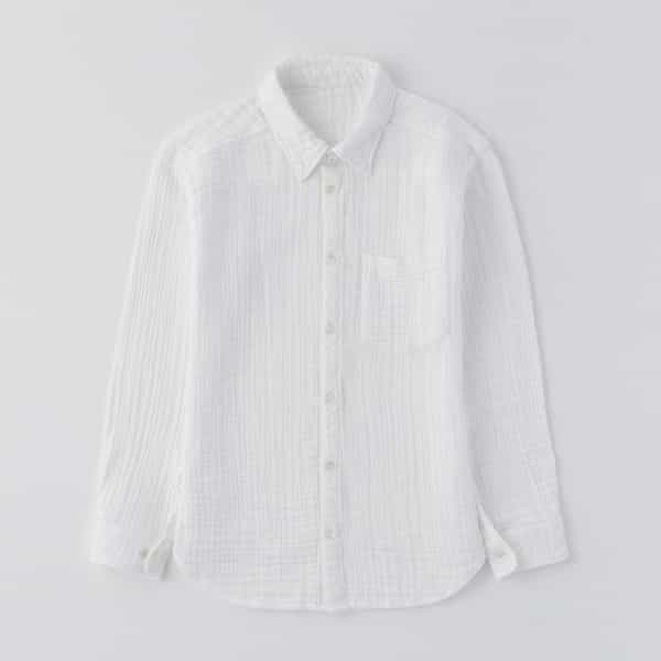 【値下げ】クレープガーゼベーシック長袖シャツ（ユニセックス）