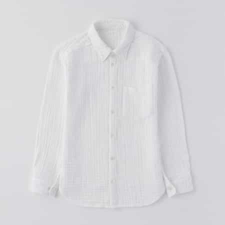 【値下げ】クレープガーゼベーシック長袖シャツ（ユニセックス）
