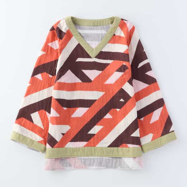 マシュマロガーゼ レディスマルチストライププルオーバー