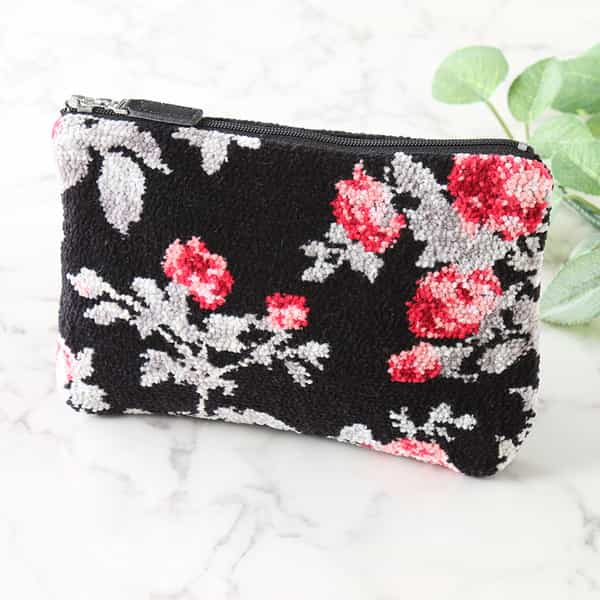 ロージズ シェニール織 フラットポーチ　　　　　　　