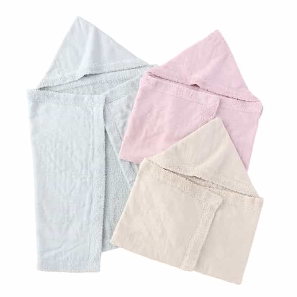 マシュマロガーゼ＆パイルカラーフード付バスタオル