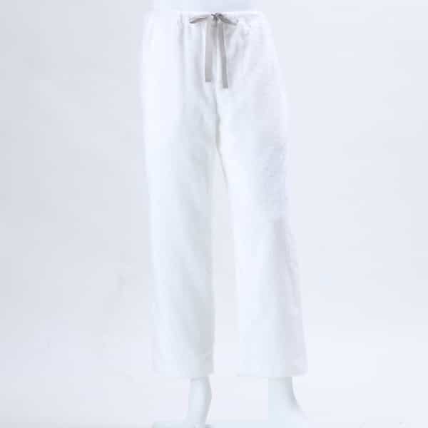 マシュマロパイルメンズロングパンツ　ホワイト