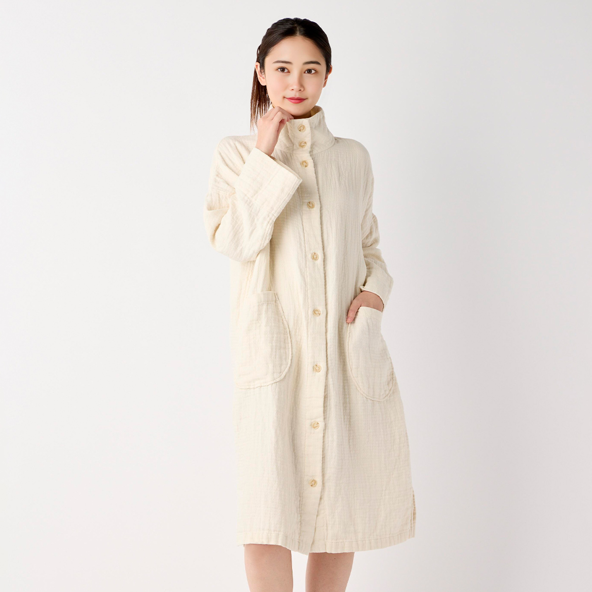 値下げ】マシュマロワッフルガーゼライトコートワンピース（RWF23179