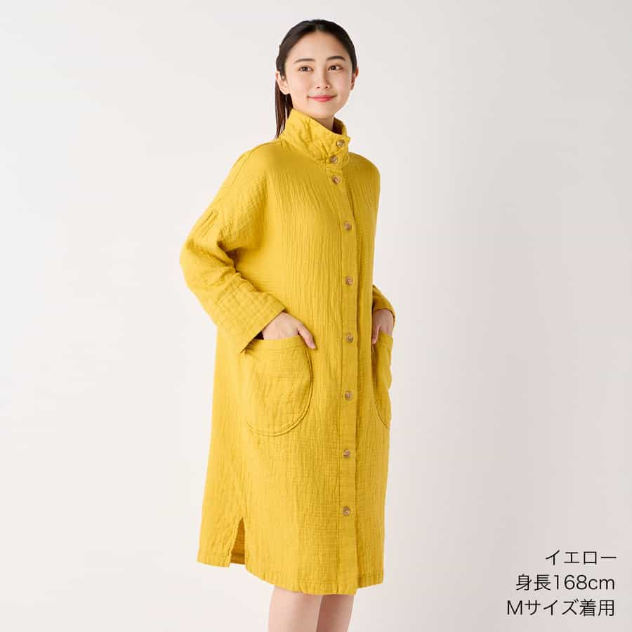 マシュマロワッフルガーゼライトコートワンピース（RWF23179）-UCHINO-women（ウィメンズ）-UCHINO Online Shop