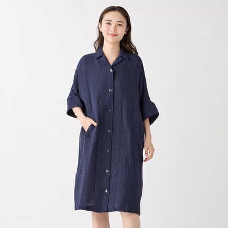 クレープガーゼ 切替ワンピース　Mサイズ クレープガーゼ切替ワンピース（RTS23907）-UCHINO-women
