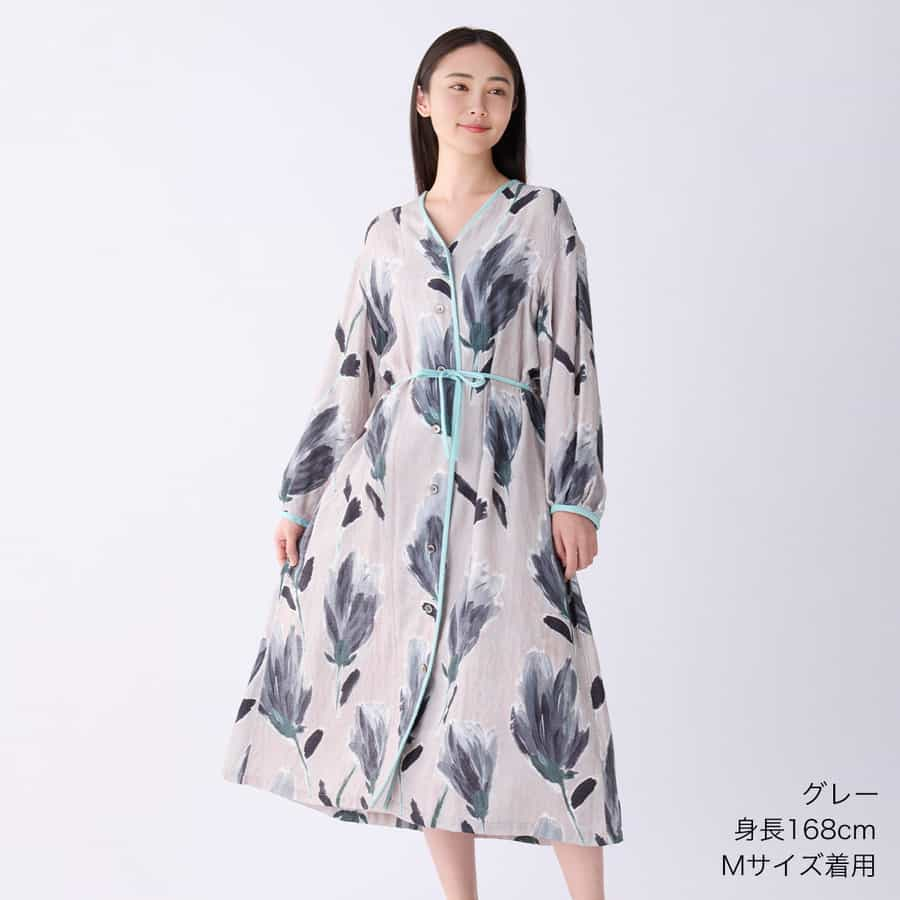 マシュマロガーゼスモーキーフラワーワンピース（RWF32143）-UCHINO relax-women（ウィメンズ）-UCHINO Online  Shop