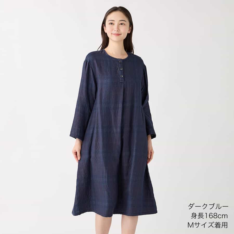 マシュマロガーゼレディースシースルーチェックワンピース（RWF33974