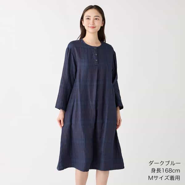 マシュマロガーゼレディースシースルーチェックワンピース