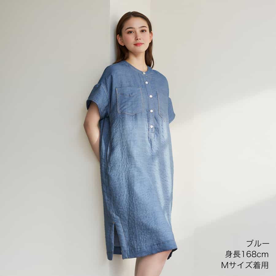 マシュマロデニムガーゼ レディスプルオーバーワンピース（RWS23945
