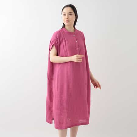 クレープガーゼ ショルダータックワンピース（RWS24120）-UCHINO relax
