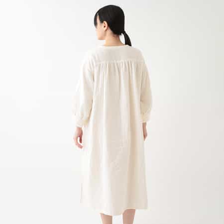 マシュマロガーゼ ボタンあきギャザーワンピース（RWS24122