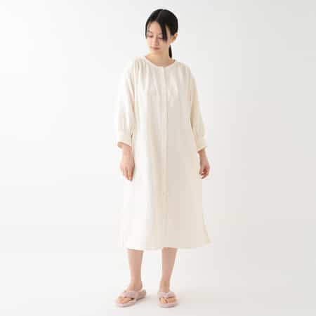 マシュマロガーゼ ボタンあきギャザーワンピース（RWS24122）-UCHINO relax-women（ウィメンズ）-UCHINO Online  Shop