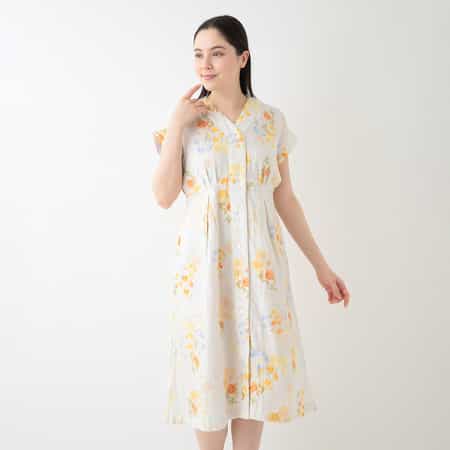 マシュマロガーゼ フラワーブーケワンピース（RWS24878）-UCHINO