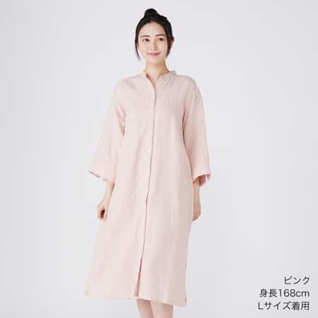 マシュマロガーゼスタンドカラーレディスワンピース