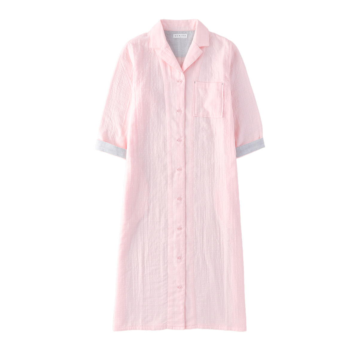 マシュマロガーゼレディス シャツワンピース（RWZ13643）-UCHINO-women（ウィメンズ）-UCHINO Online Shop