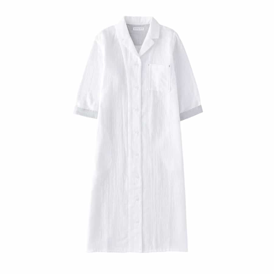 マシュマロガーゼレディス シャツワンピース（RWZ13643）-UCHINO