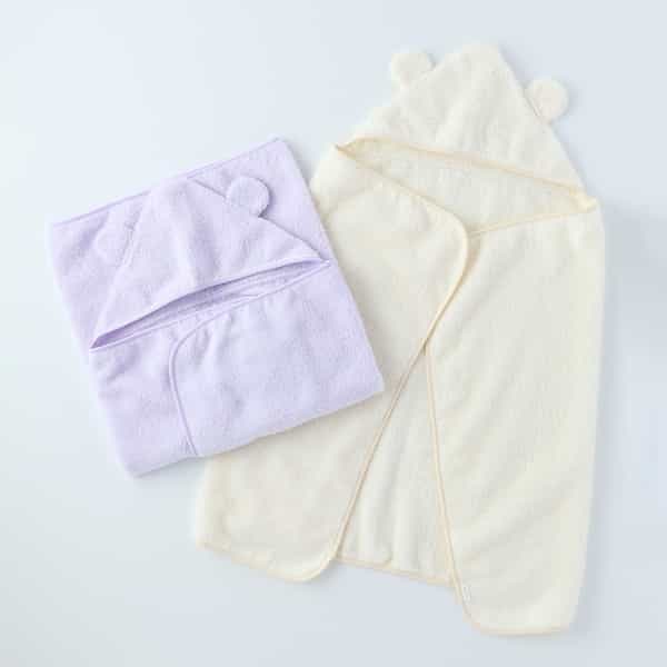 マシュマロパイルフード付きバスタオル