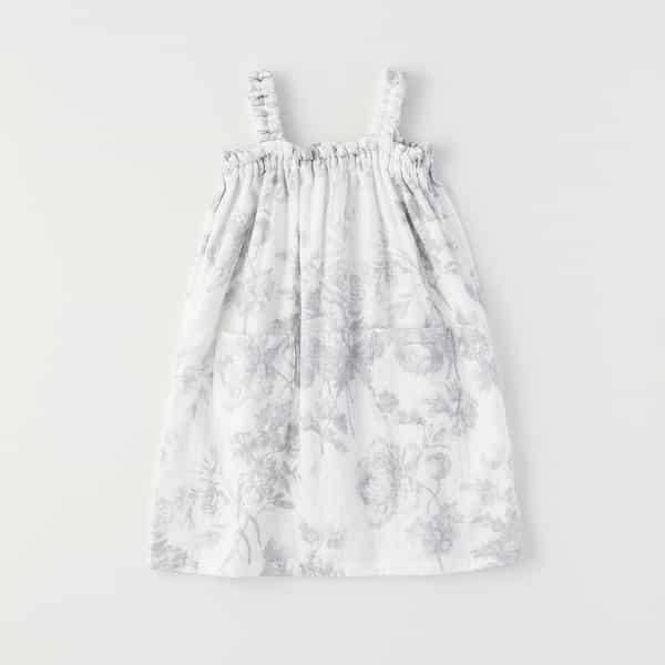 マシュマロガーゼ＆パイルプラチナフラワーバスドレス（110cm）