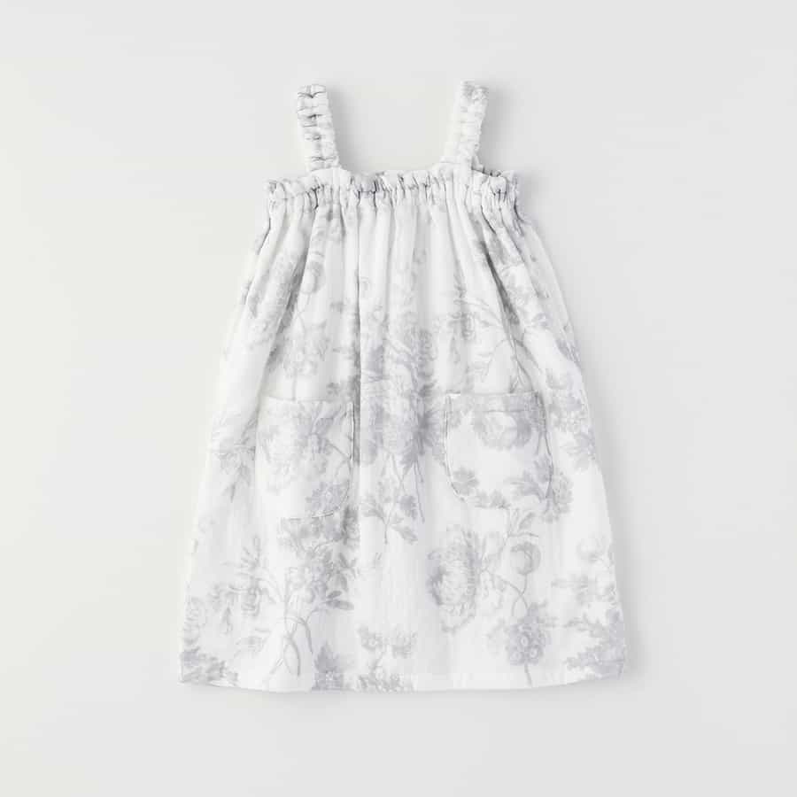 マシュマロガーゼ&パイルプラチナフラワーバスドレス(110cm)