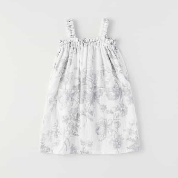 マシュマロガーゼ＆パイルプラチナフラワーバスドレス（110cm）